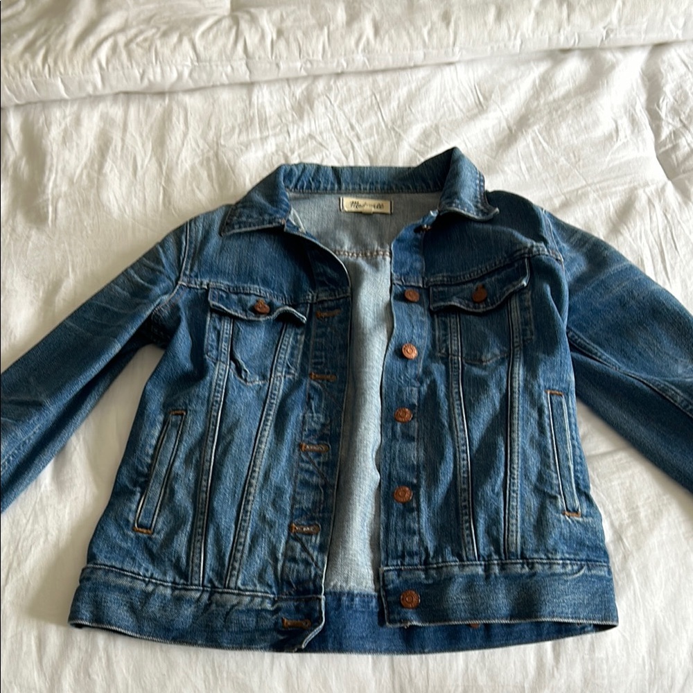 Blue Denim Jacket with Copper Buttons